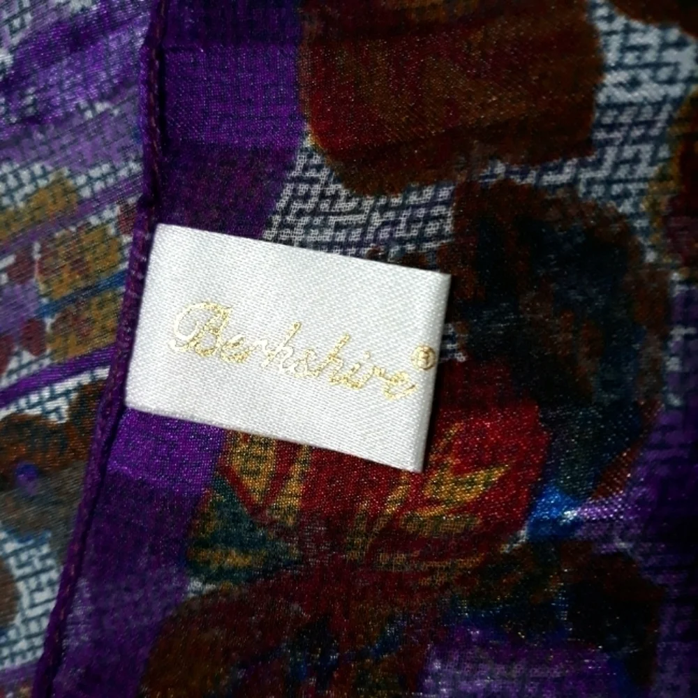 Berkshire Colorful Roses Purple Scarf 30 1/2